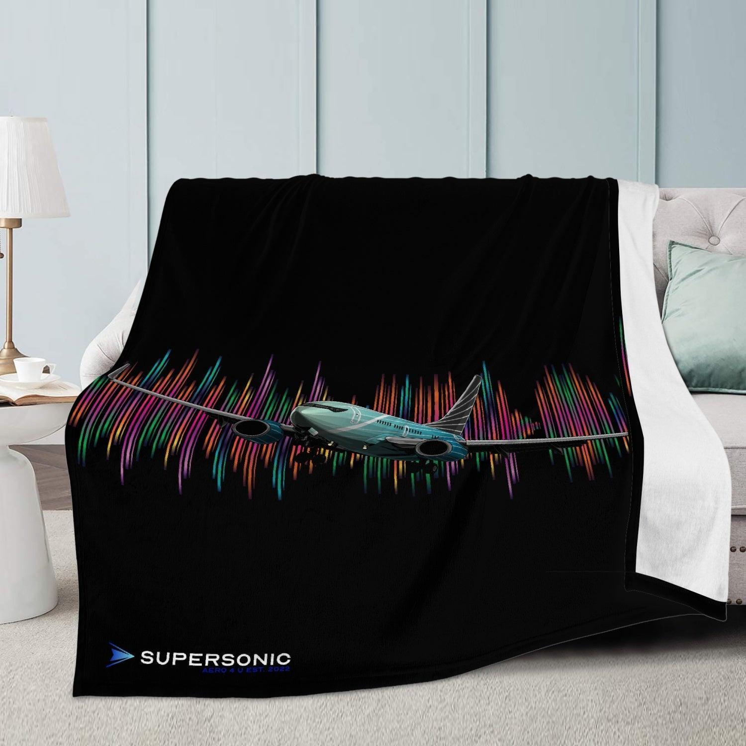 Aviation Pilot's Choice: Fleecedecke - Premium Aviation Comfort mit Boeing 737 BBJ Business Jet Motiv für Piloten, Crews, Kinder & Planespotter made by SUPERSONIC aero 4U