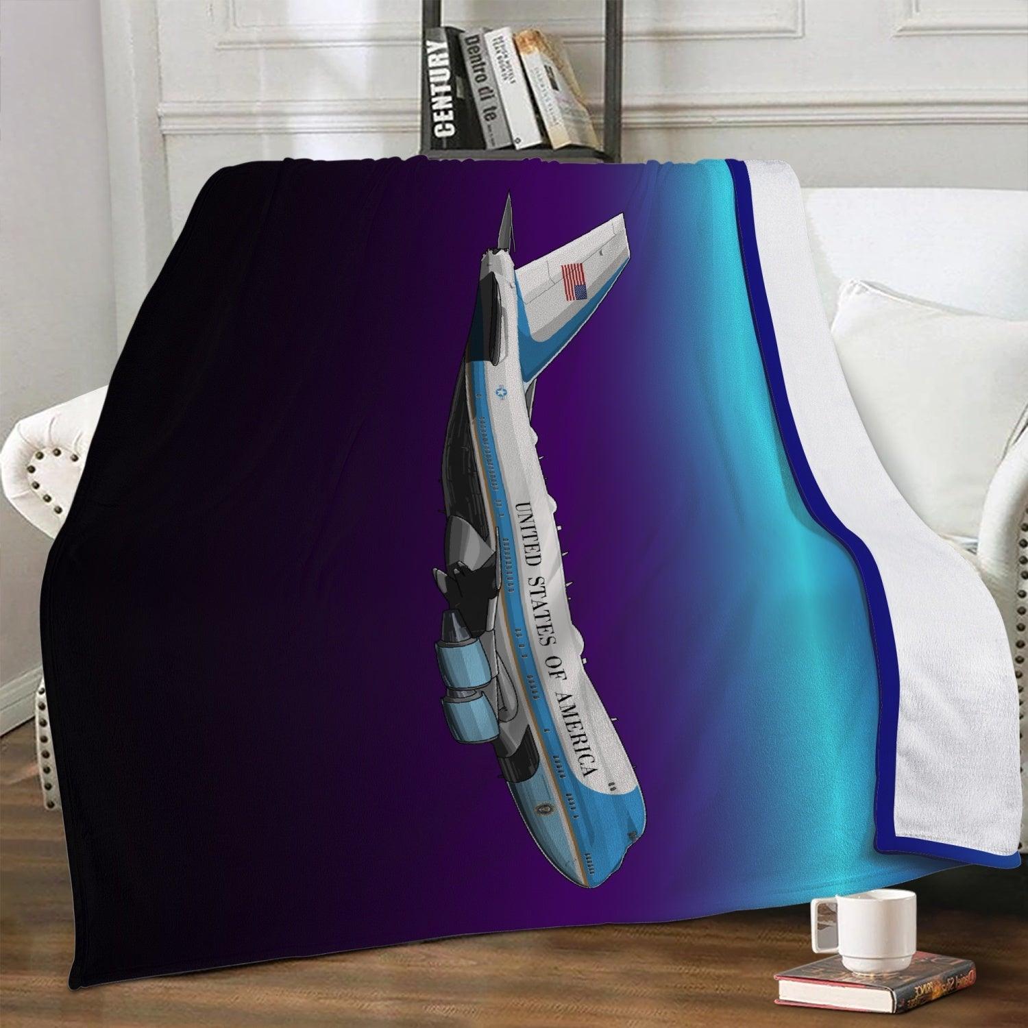 Aviation Kuschel Highlight für Piloten - Boeing 747 Air Force One Fleecedecke in Premium-Qualität XL für Piloten, Crews, Kinder & Planespotter made by SUPERSONIC aero 4U