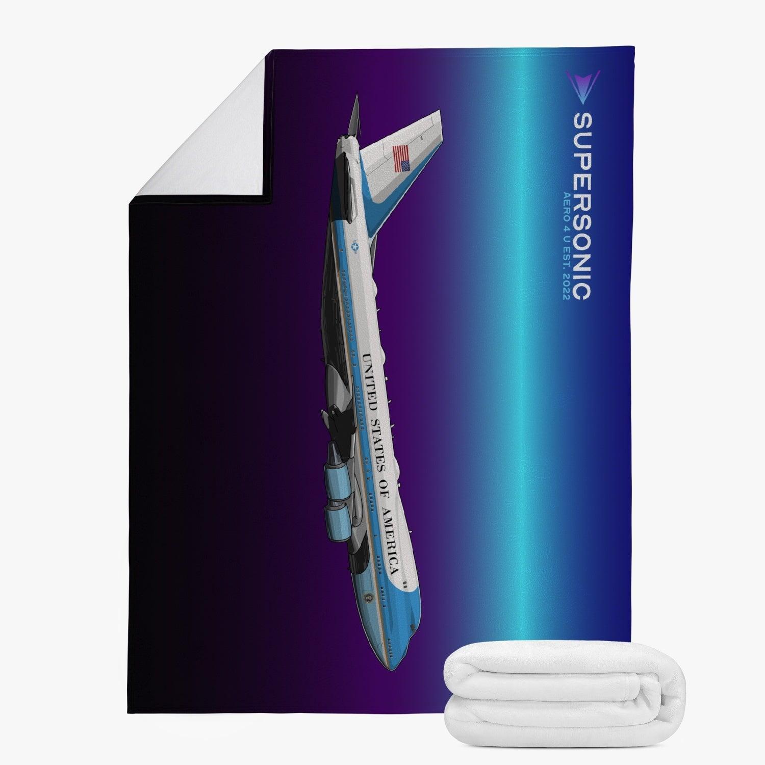 Aviation Kuschel Highlight für Piloten - Boeing 747 Air Force One Fleecedecke in Premium-Qualität für Piloten, Crews, Kinder & Planespotter made by SUPERSONIC aero 4U