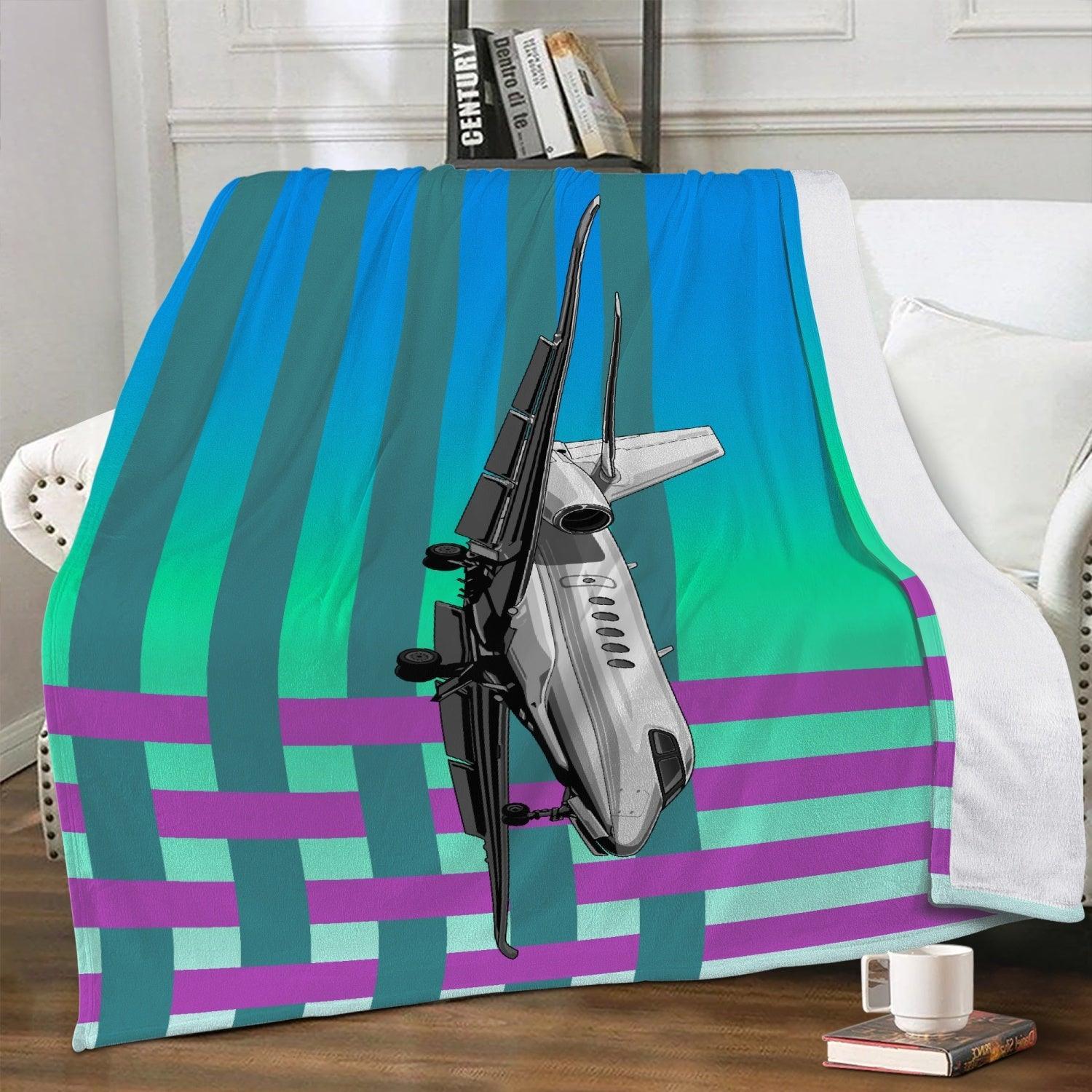 Aviation Flugzeug Fleecedecke Deluxe - Cessna Latitude Design für maximalen Kuschelfaktor XL für Piloten, Crews, Kinder & Planespotter made by SUPERSONIC aero 4U