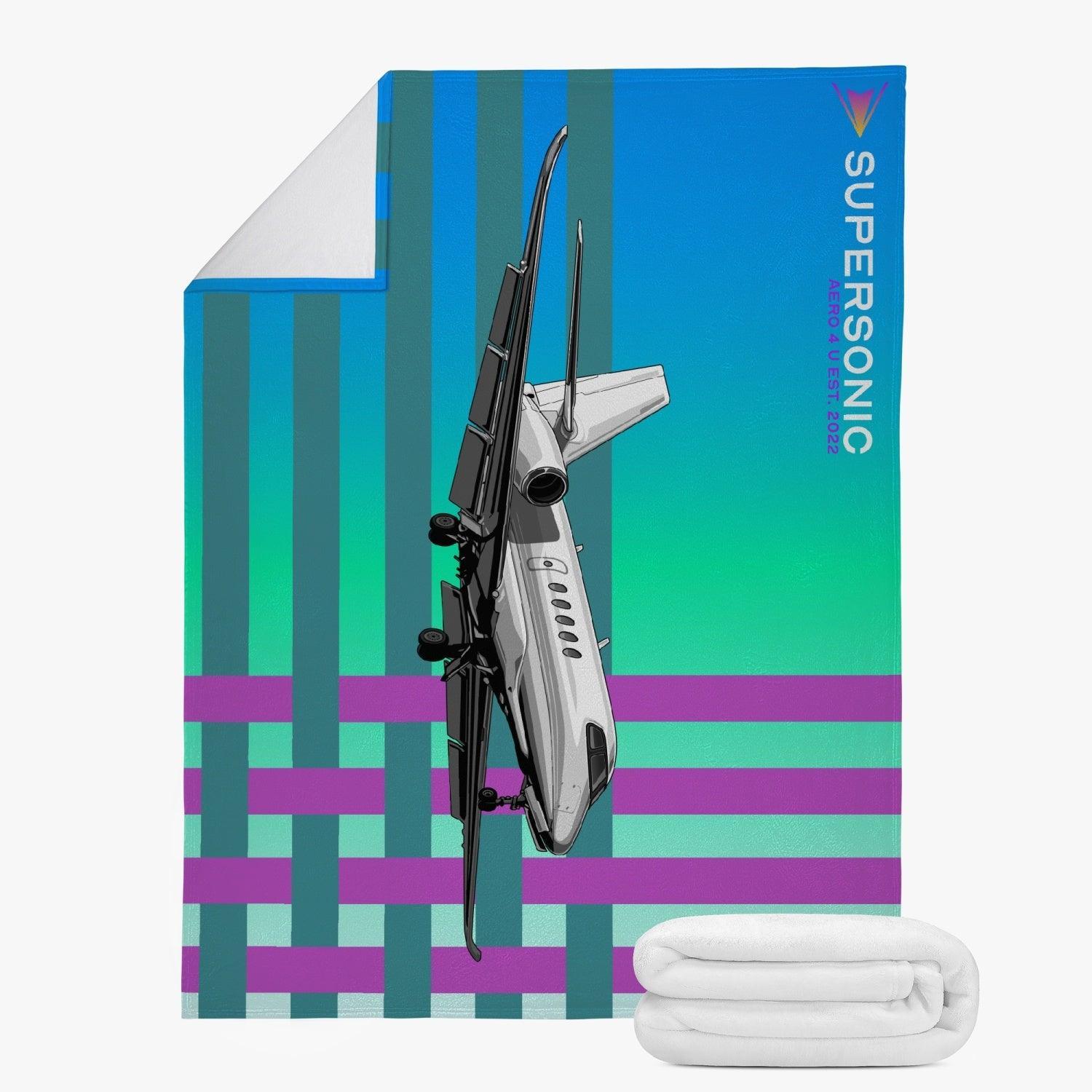 Aviation Flugzeug Fleecedecke Deluxe - Cessna Latitude Design für maximalen Kuschelfaktor für Piloten, Crews, Kinder & Planespotter made by SUPERSONIC aero 4U