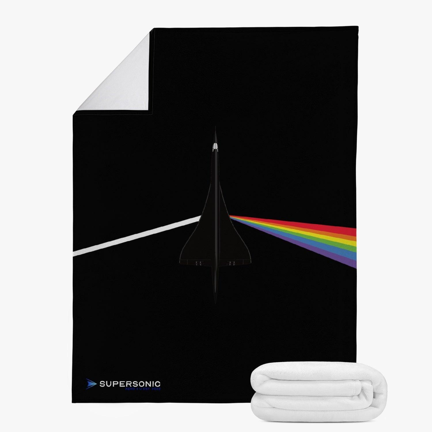 Aviation Premium Flugzeug Fleecedecke - Ultraleicht & Kuschelig mit "Dark Side of Supersonic - Concorde Aircraft" Design für Piloten, Crews, Kinder & Planespotter made by SUPERSONIC aero 4U