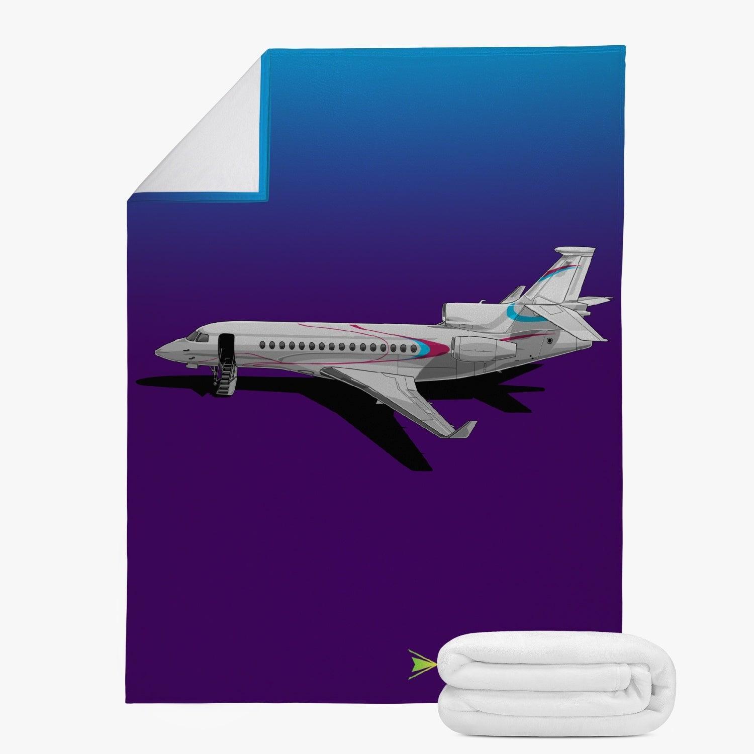 Aviation Weiche Aviation Decke Dassault Falcon 7X - Dein kuscheliger Begleiter auf jedem Flug für Piloten, Crews, Kinder & Planespotter made by SUPERSONIC aero 4U