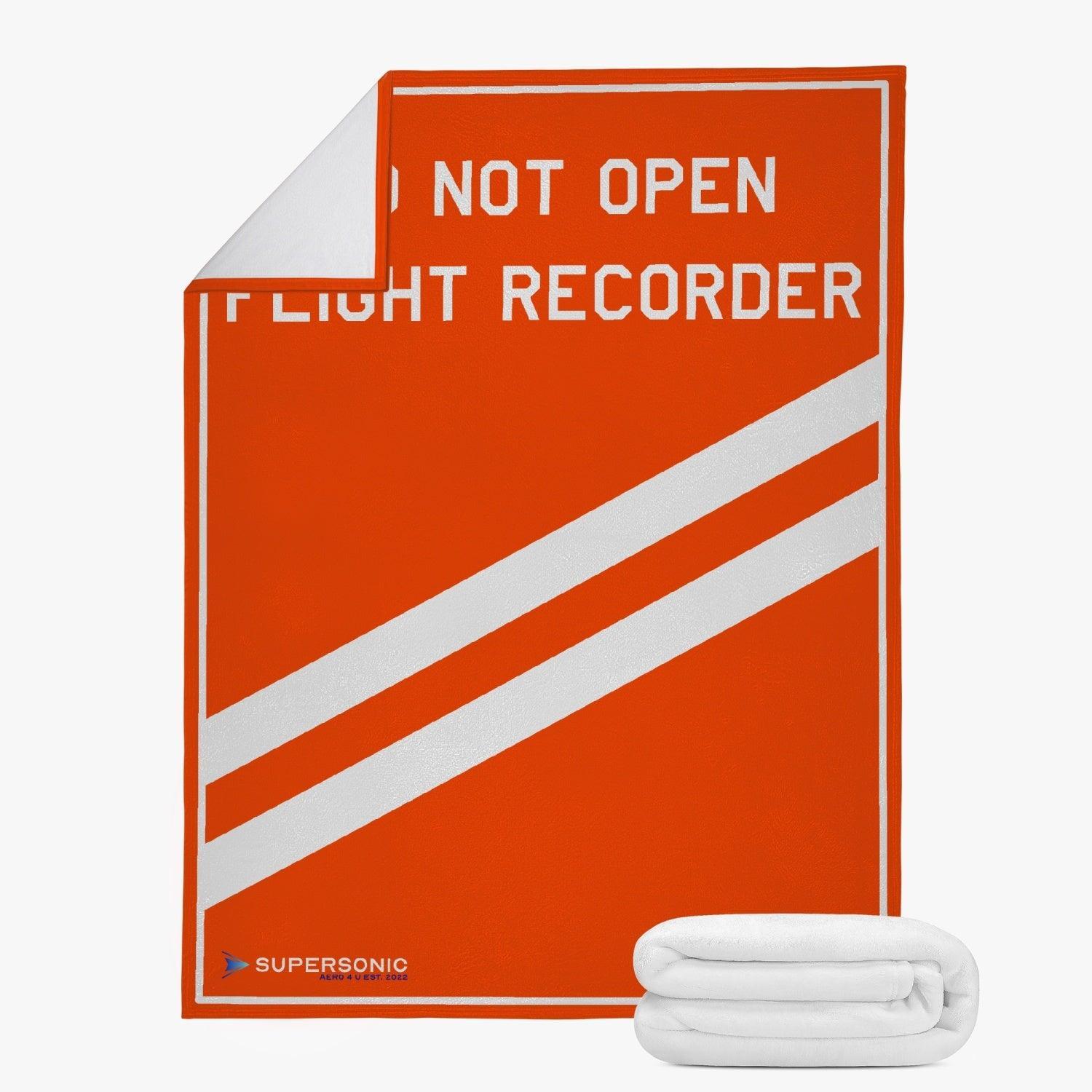 Aviation Premium Fleecedecke - Leicht & warm für Aviation-Begeisterte "Do not open - Flight Recorder" Design für Piloten, Crews, Kinder & Planespotter made by SUPERSONIC aero 4U