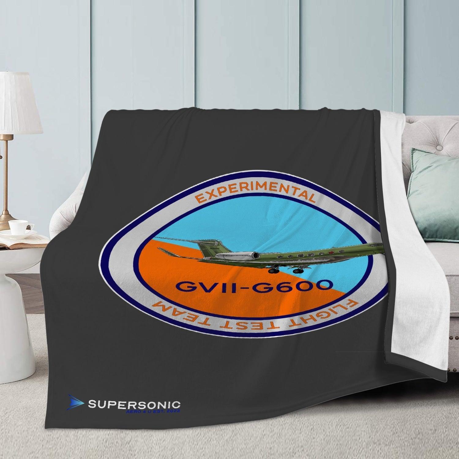 Aviation Luxuriöse Aviation Fleecedecke Gulfstream Flighttest - Kuschelige Wärme für Flugzeugliebhaber für Piloten, Crews, Kinder & Planespotter made by SUPERSONIC aero 4U