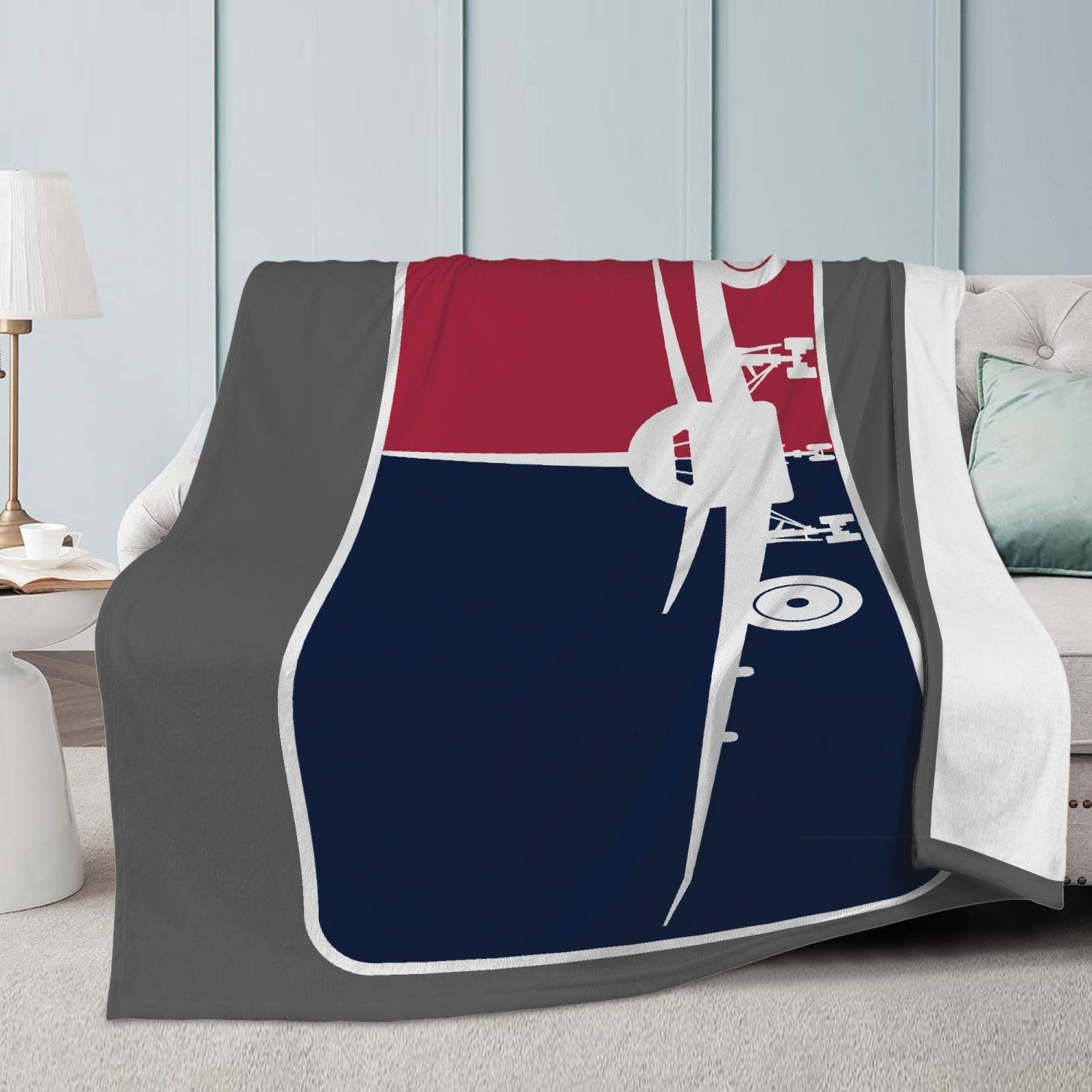 Aviation Weiche Aviation Fleecedecke "Major League Aviation" im Boeing 777 Design - Dein kuscheliger Begleiter am Boden für Piloten, Crews, Kinder & Planespotter made by SUPERSONIC aero 4U