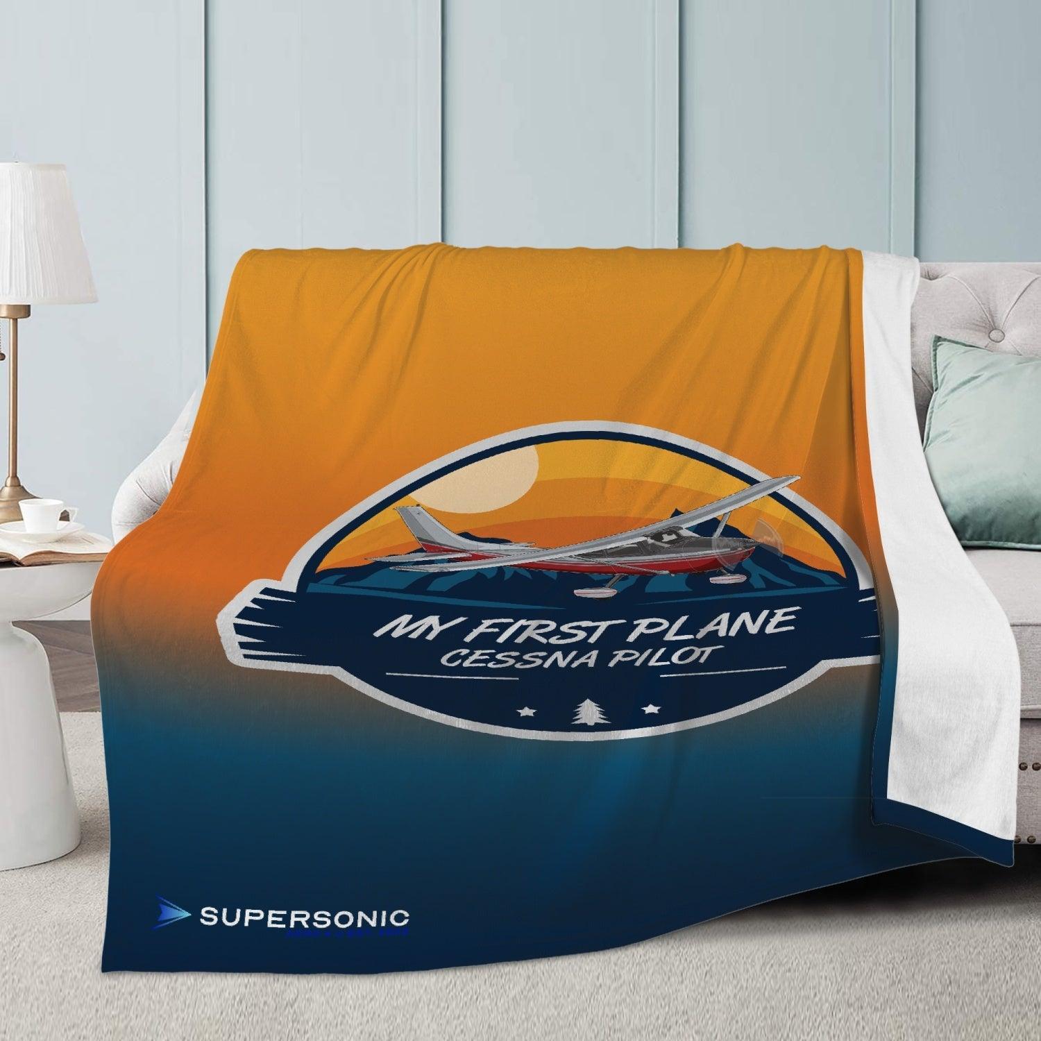 Aviation Die perfekte Piloten Fleecedecke: "My first plane - Cessna C172 Pilot" für Piloten, Crews, Kinder & Planespotter made by SUPERSONIC aero 4U