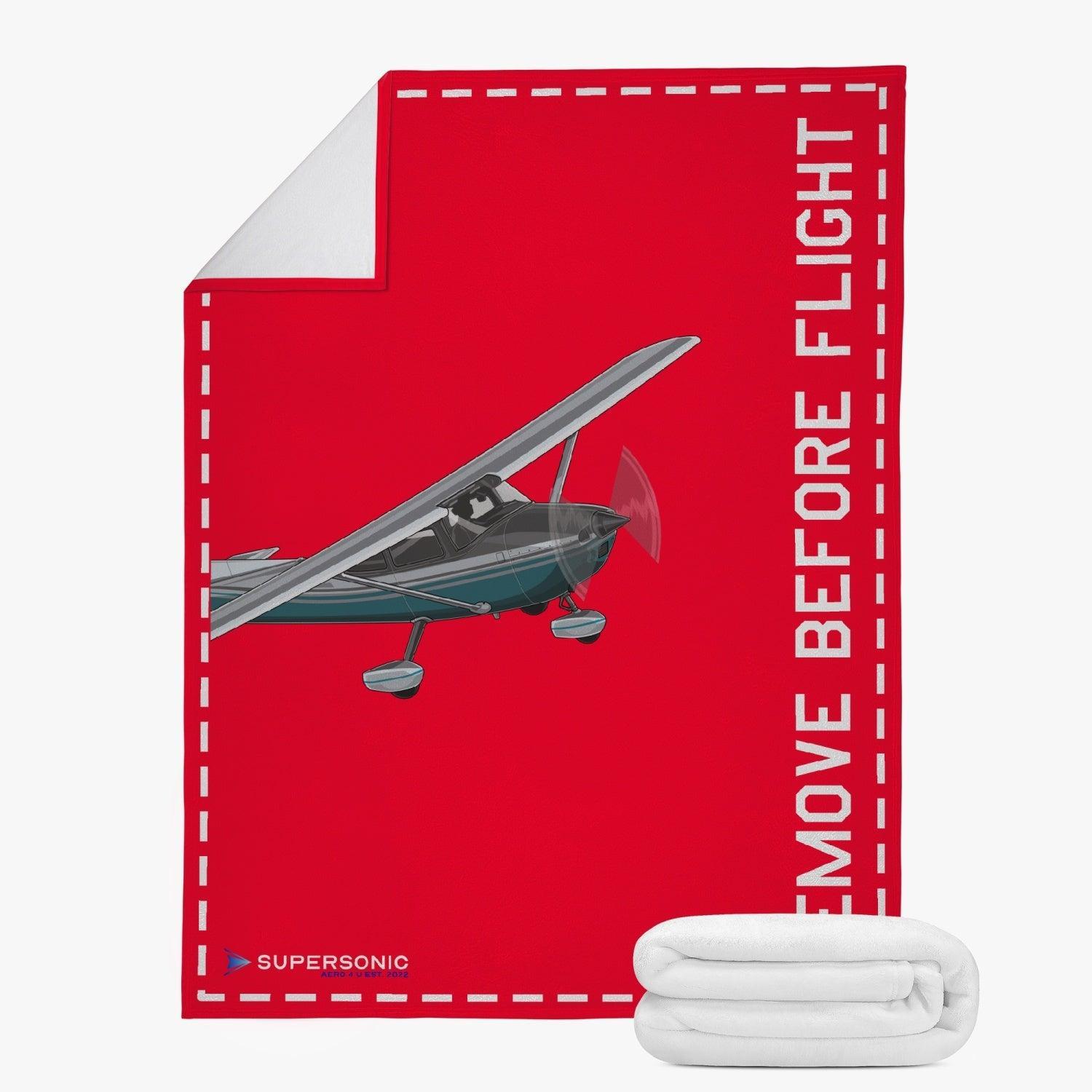 Aviation Weiche Aviation Fleecedecke - Dein kuscheliger Begleiter am Boden "Remove Before Flight" für Piloten, Crews, Kinder & Planespotter made by SUPERSONIC aero 4U