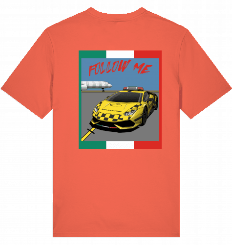 Aviation Airport T-Shirt "Follow Me Italia Supercar" Airbus A321 Fiesta für Piloten, Crews, Kinder & Planespotter made by SUPERSONIC aero 4U