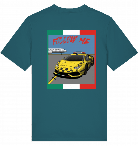Aviation Airport T-Shirt "Follow Me Italia Supercar" Airbus A321 Stargazer für Piloten, Crews, Kinder & Planespotter made by SUPERSONIC aero 4U