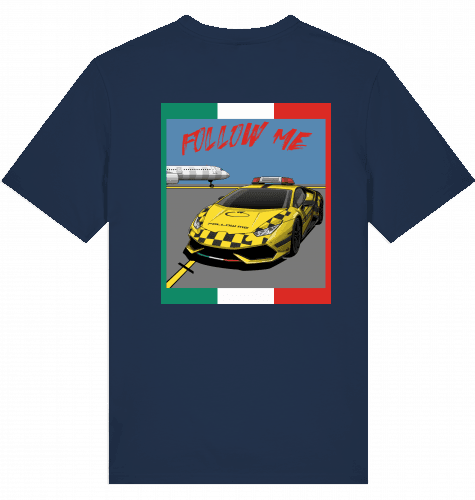 Aviation Airport T-Shirt "Follow Me Italia Supercar" Airbus A321 French Navy für Piloten, Crews, Kinder & Planespotter made by SUPERSONIC aero 4U