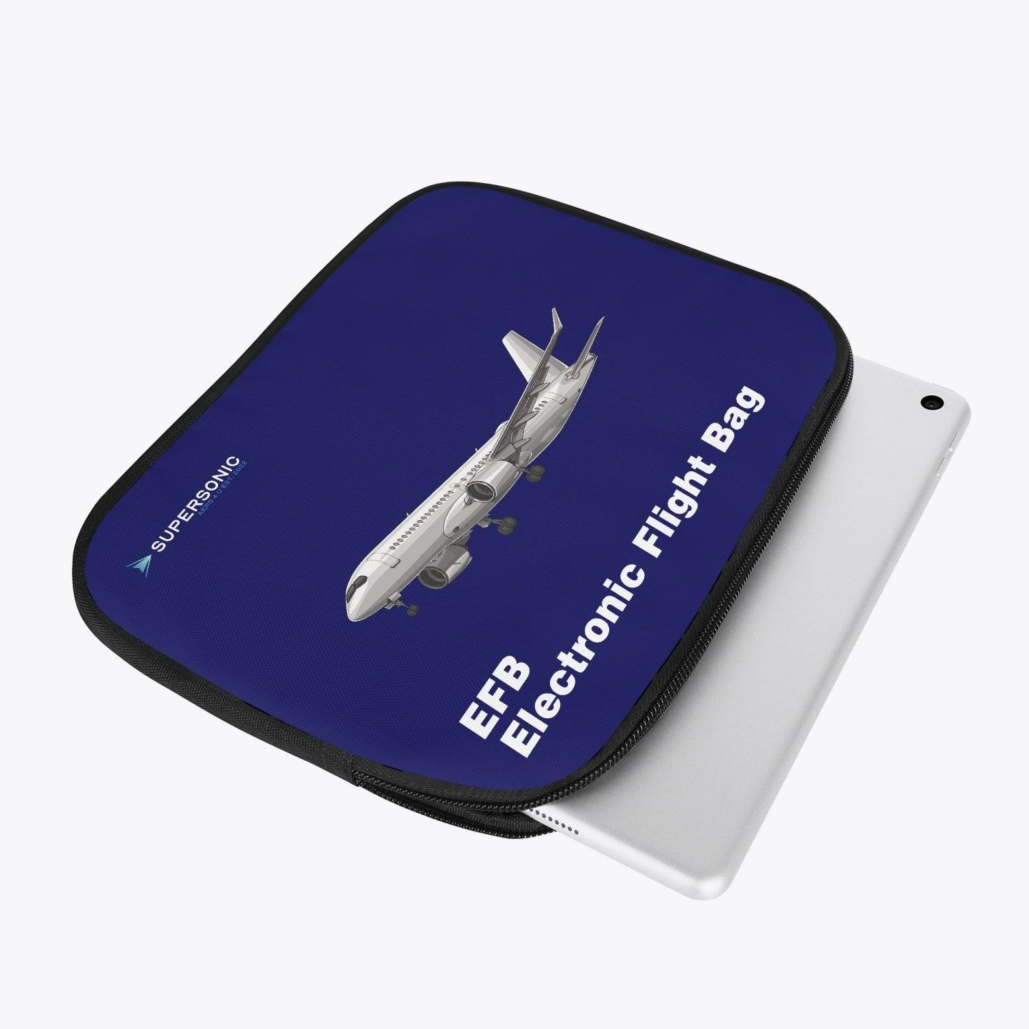 Aviation iPad Neopren Schutzhülle Airbus A220 EFB Electronic Flight Bag Default für Piloten, Crews, Kinder & Planespotter made by SUPERSONIC aero 4U