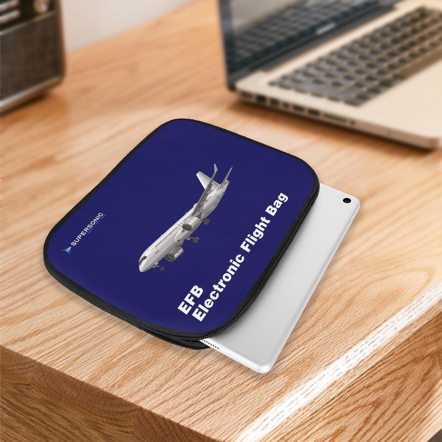 Aviation iPad Neopren Schutzhülle Airbus A220 EFB Electronic Flight Bag für Piloten, Crews, Kinder & Planespotter made by SUPERSONIC aero 4U