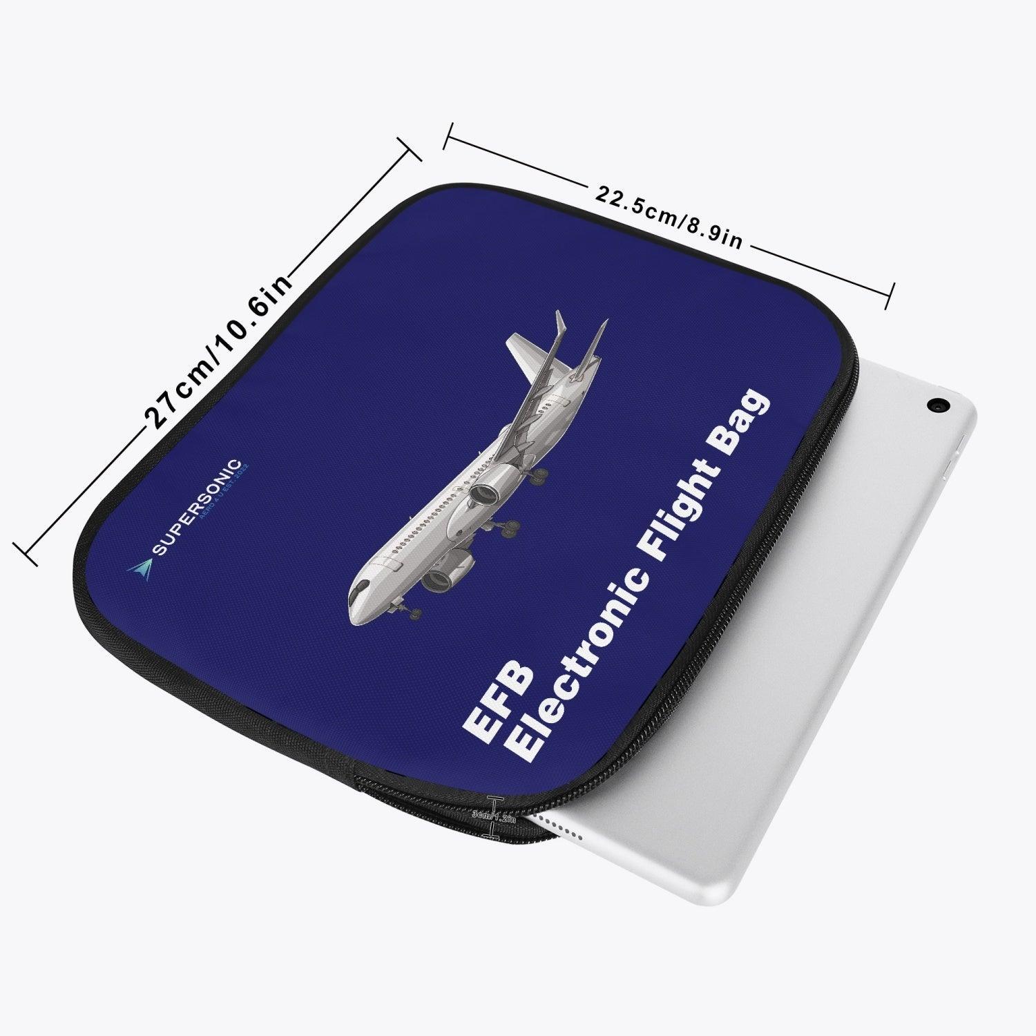 Aviation iPad Neopren Schutzhülle Airbus A220 EFB Electronic Flight Bag für Piloten, Crews, Kinder & Planespotter made by SUPERSONIC aero 4U