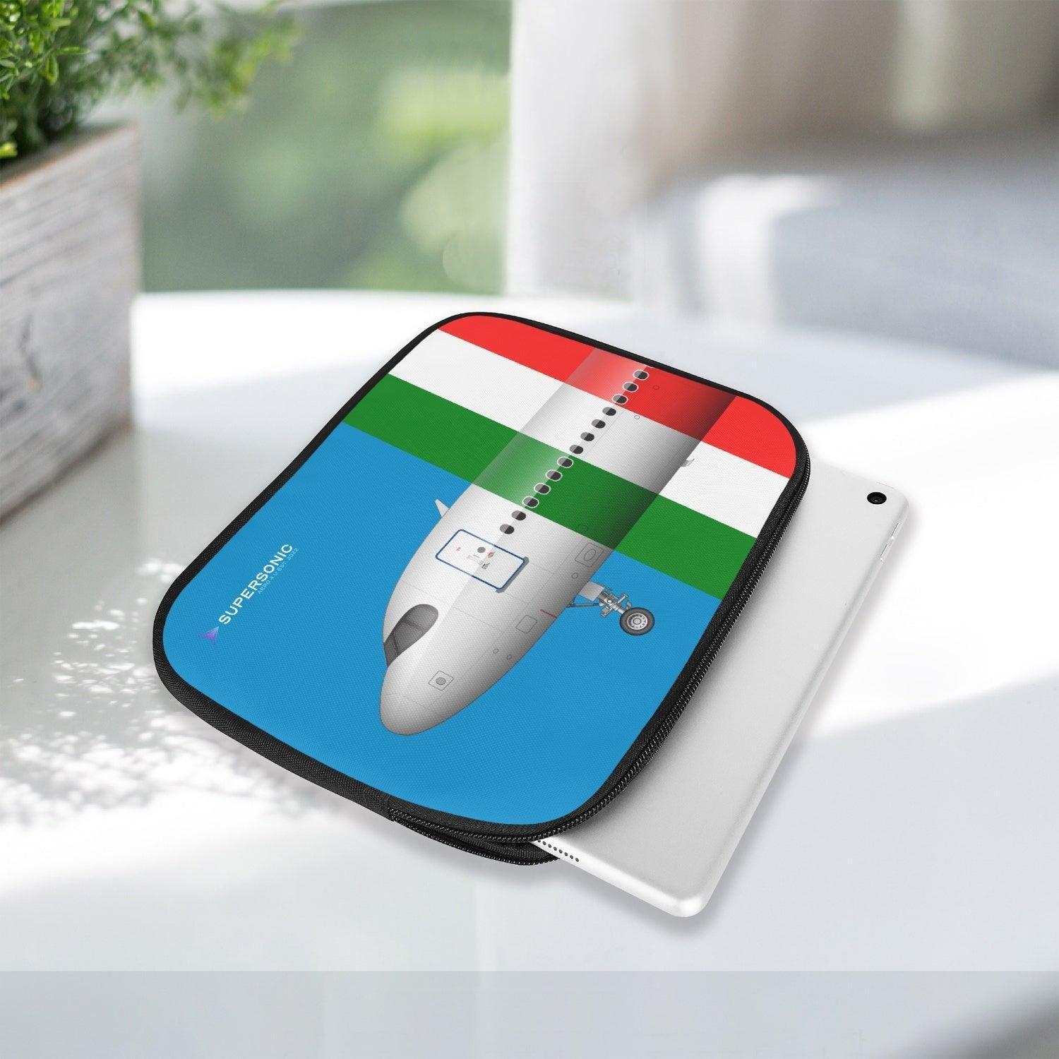 Aviation Airbus A320 Neo Italy Edition - Elegante Tricolore iPad/EFB-Schutzhülle für Piloten, Crews, Kinder & Planespotter made by SUPERSONIC aero 4U