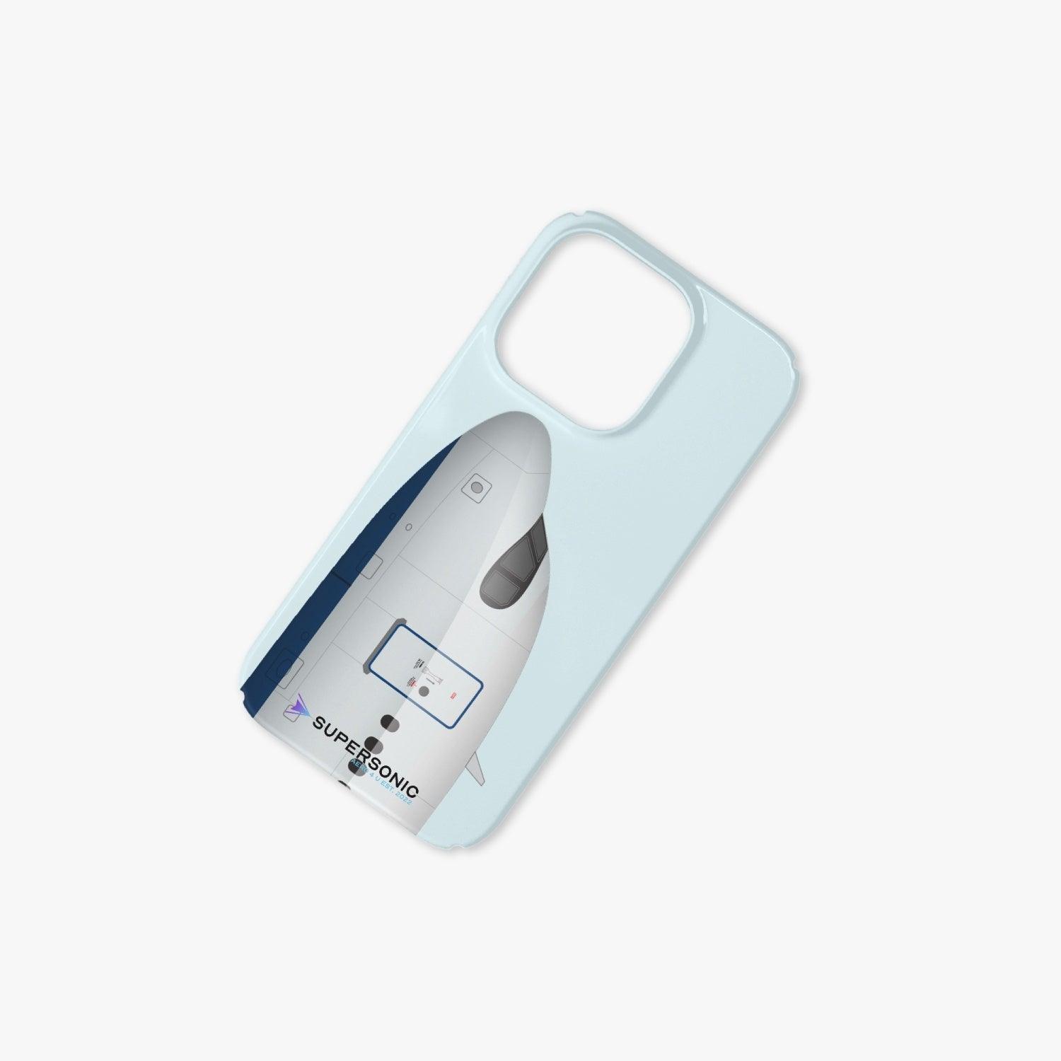 Aviation iPhone 14 Pro Case A320 Neo upright light blue für Piloten, Crews, Kinder & Planespotter made by SUPERSONIC aero 4U