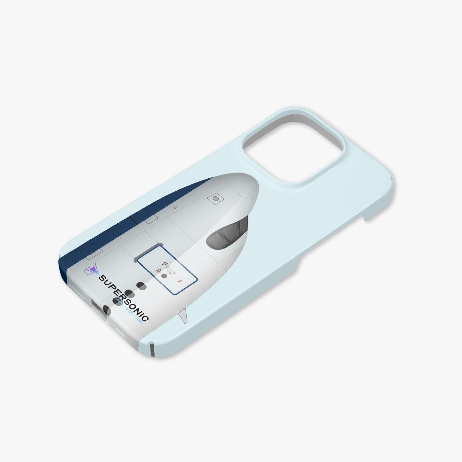 Aviation iPhone 14 Pro Case A320 Neo upright light blue für Piloten, Crews, Kinder & Planespotter made by SUPERSONIC aero 4U