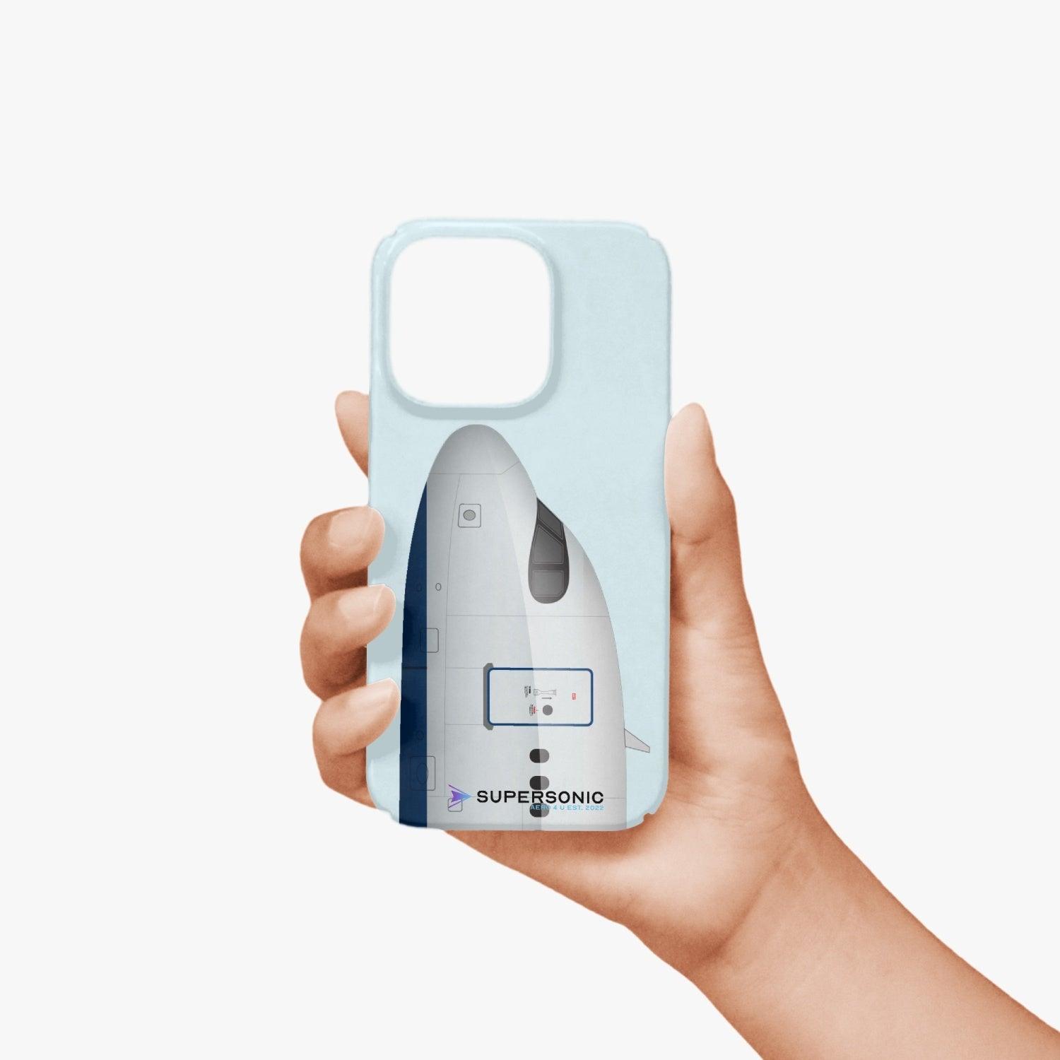 Aviation iPhone 14 Pro Case A320 Neo upright light blue für Piloten, Crews, Kinder & Planespotter made by SUPERSONIC aero 4U