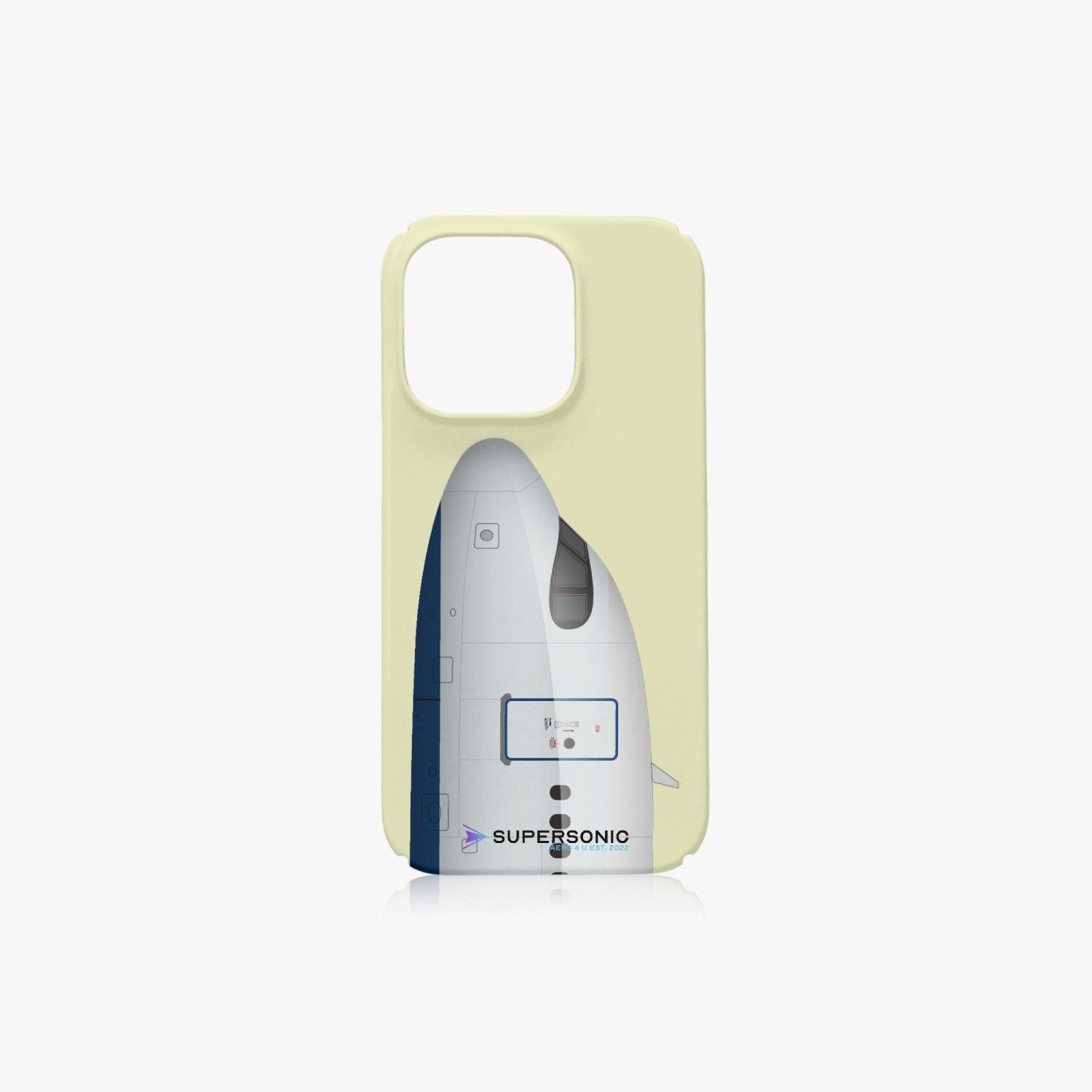 Aviation iPhone 14 Pro Case A320Neo upright light yellow iPhone 14 Pro für Piloten, Crews, Kinder & Planespotter made by SUPERSONIC aero 4U