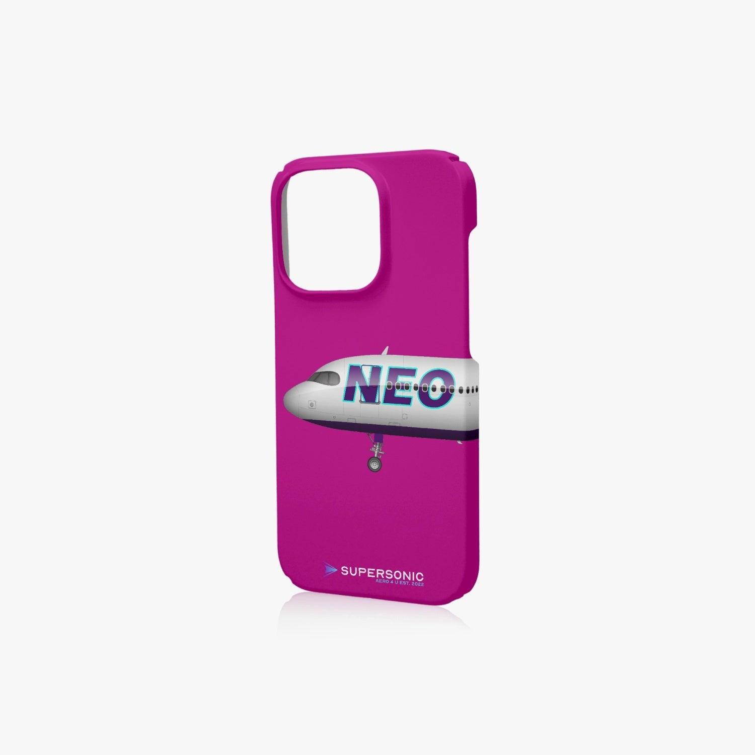 Aviation iPhone 14 Pro Case Airbus A320 Neo pink für Piloten, Crews, Kinder & Planespotter made by SUPERSONIC aero 4U