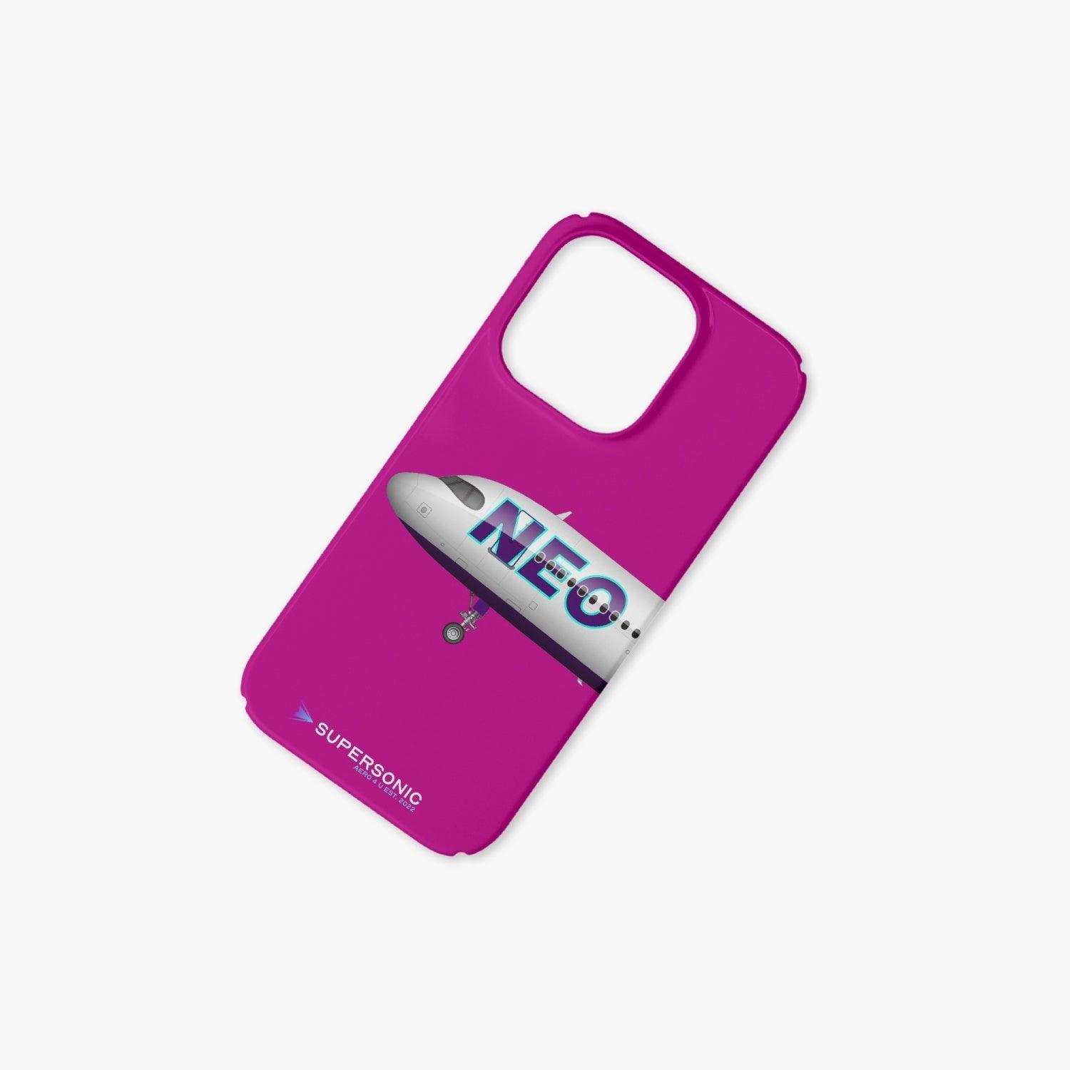 Aviation iPhone 14 Pro Case Airbus A320 Neo pink für Piloten, Crews, Kinder & Planespotter made by SUPERSONIC aero 4U