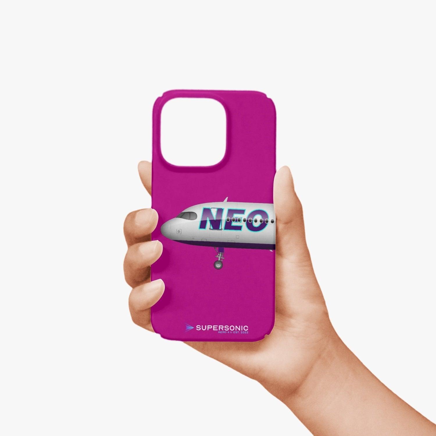 Aviation iPhone 14 Pro Case Airbus A320 Neo pink für Piloten, Crews, Kinder & Planespotter made by SUPERSONIC aero 4U