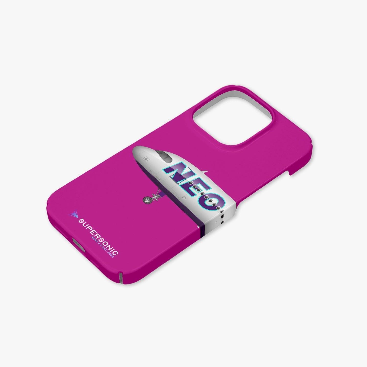 Aviation iPhone 14 Pro Case Airbus A320 Neo pink für Piloten, Crews, Kinder & Planespotter made by SUPERSONIC aero 4U