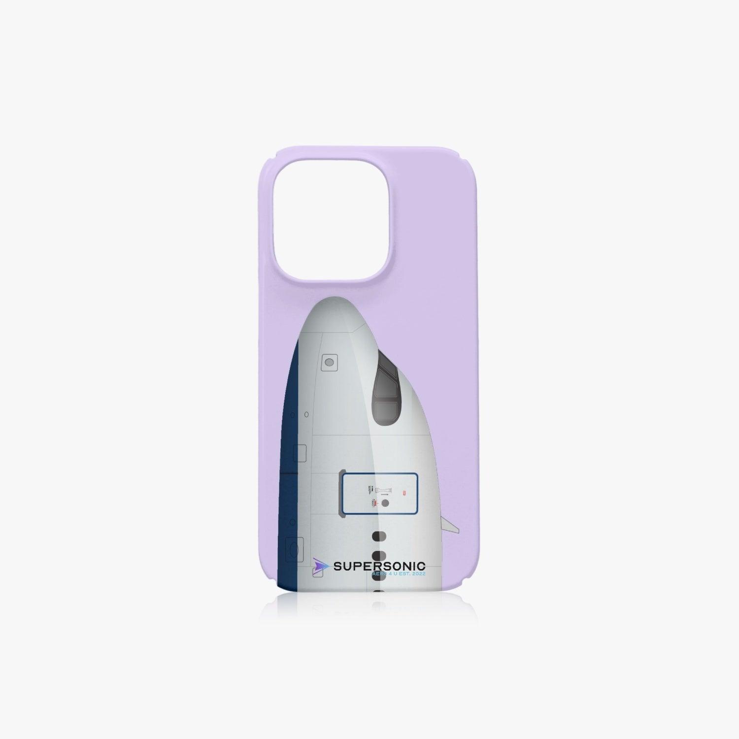 Aviation iPhone 14 Pro Case Airbus A320 Neo upright light purple iPhone 14 Pro für Piloten, Crews, Kinder & Planespotter made by SUPERSONIC aero 4U