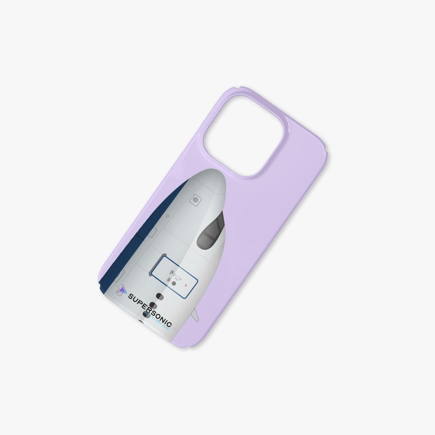 Aviation iPhone 14 Pro Case Airbus A320 Neo upright light purple für Piloten, Crews, Kinder & Planespotter made by SUPERSONIC aero 4U