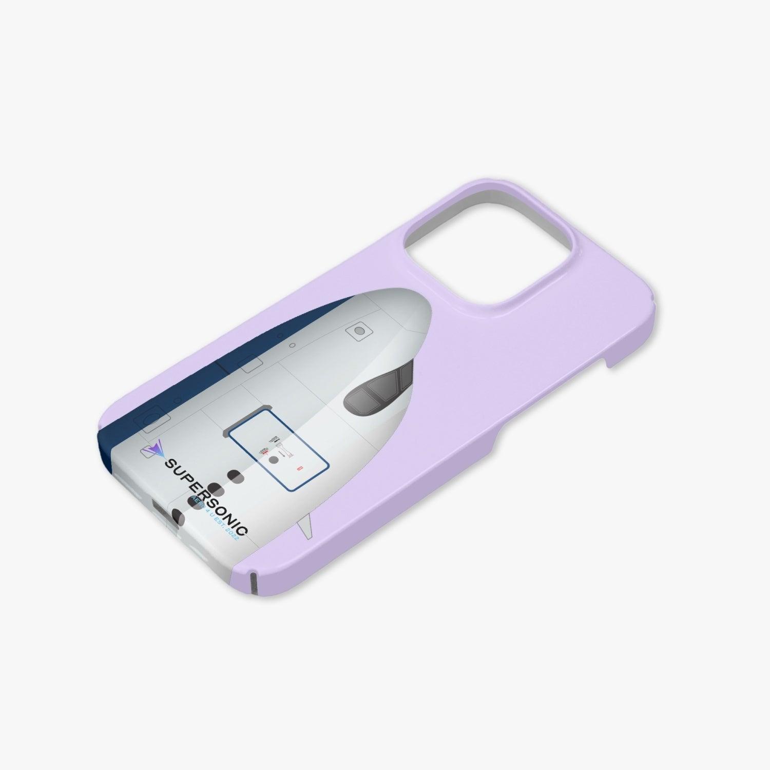 Aviation iPhone 14 Pro Case Airbus A320 Neo upright light purple für Piloten, Crews, Kinder & Planespotter made by SUPERSONIC aero 4U
