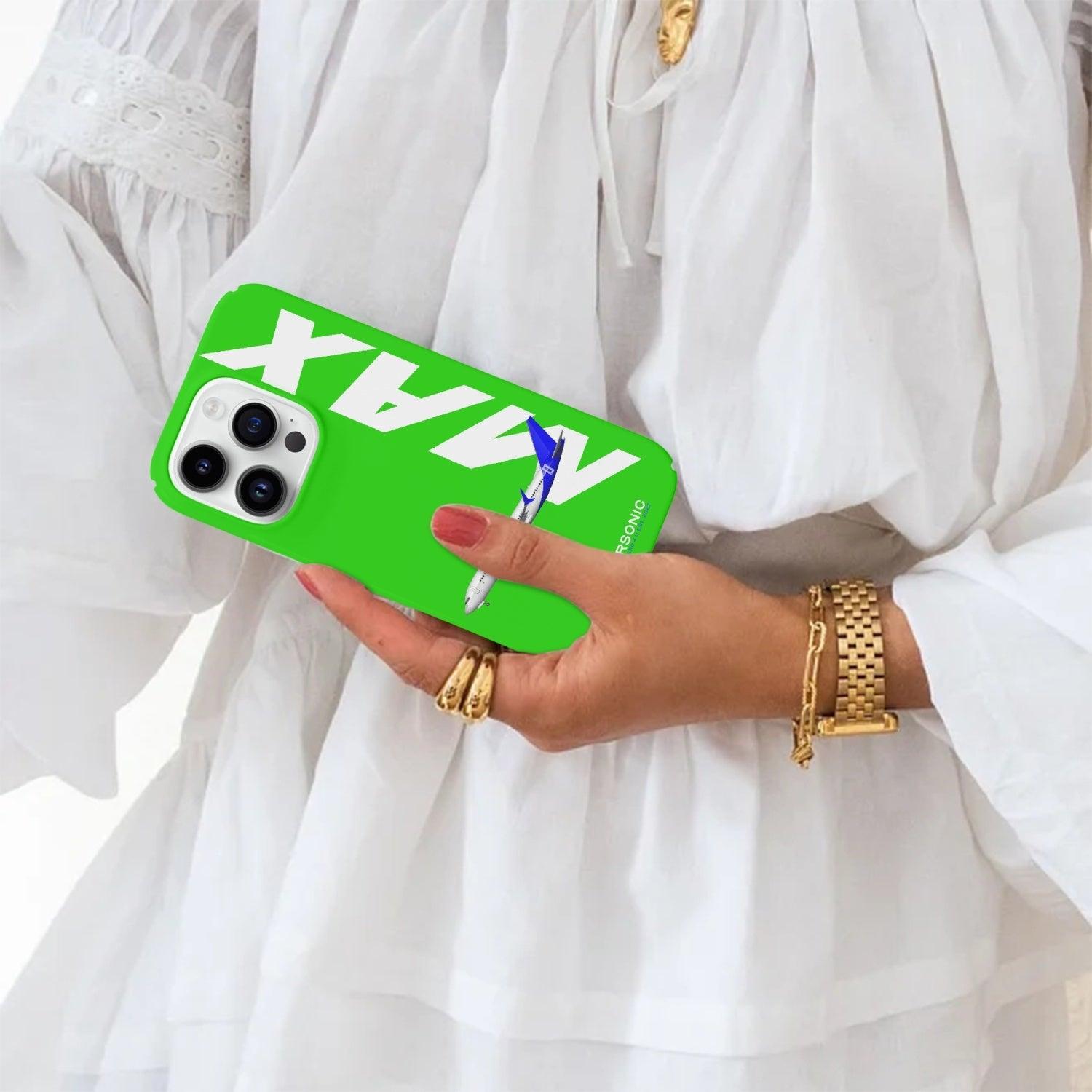 Aviation iPhone 14 Pro Case Boeing 737 MAX green für Piloten, Crews, Kinder & Planespotter made by SUPERSONIC aero 4U