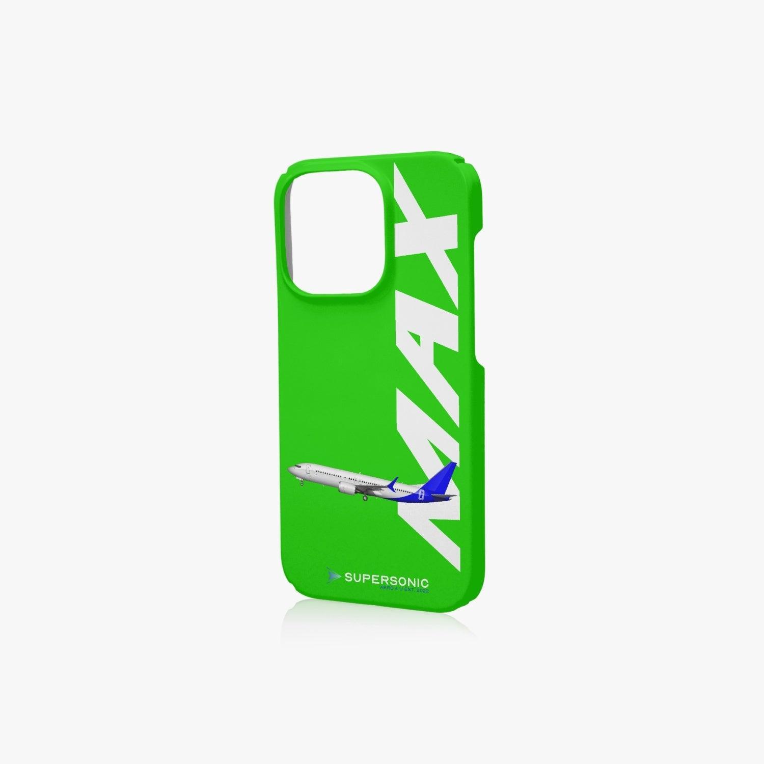 Aviation iPhone 14 Pro Case Boeing 737 MAX green für Piloten, Crews, Kinder & Planespotter made by SUPERSONIC aero 4U