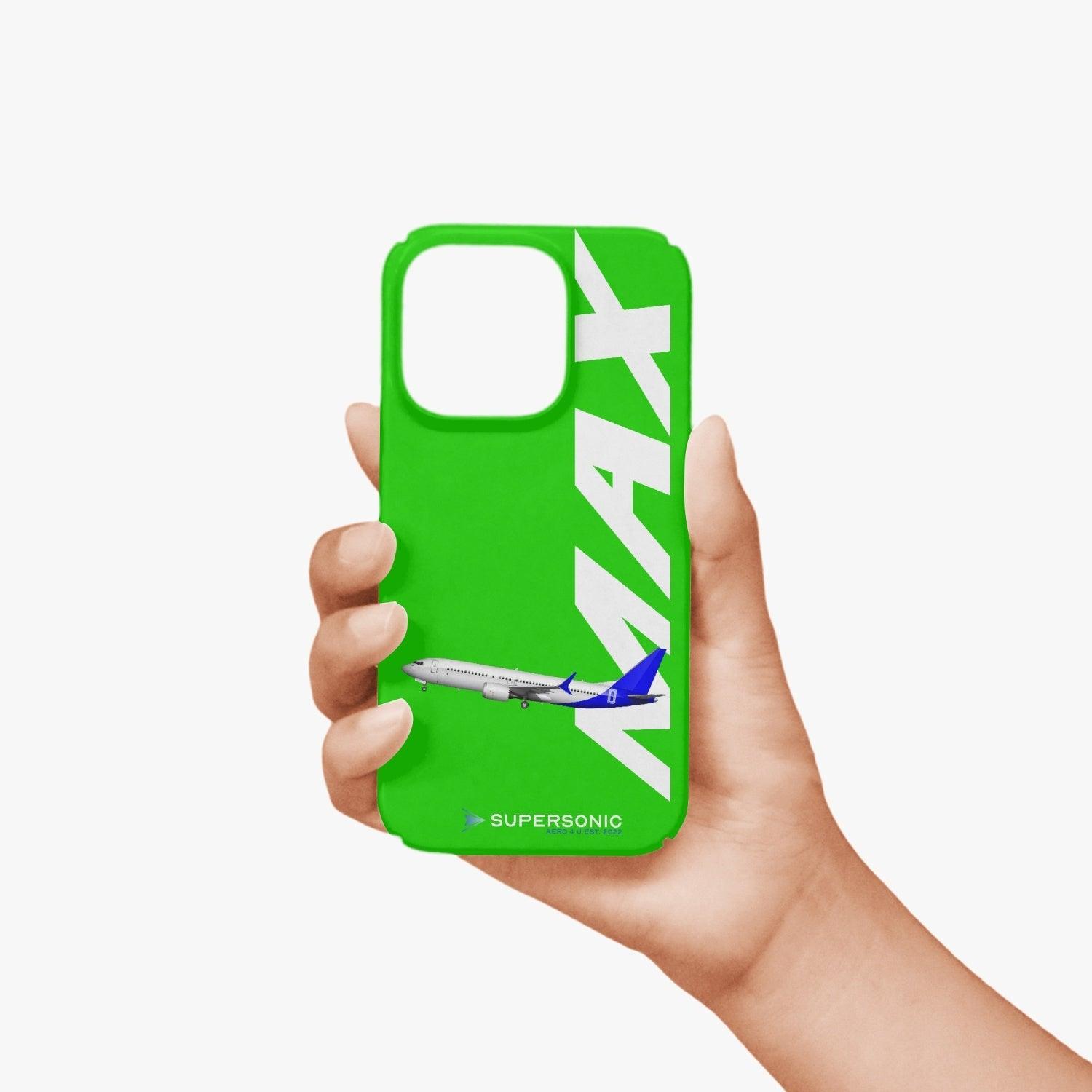 Aviation iPhone 14 Pro Case Boeing 737 MAX green für Piloten, Crews, Kinder & Planespotter made by SUPERSONIC aero 4U