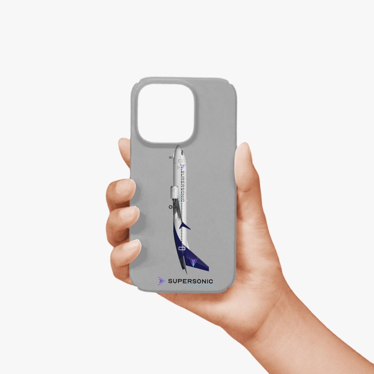 Aviation iPhone 14 Pro Case Boeing 737 MAX grey für Piloten, Crews, Kinder & Planespotter made by SUPERSONIC aero 4U