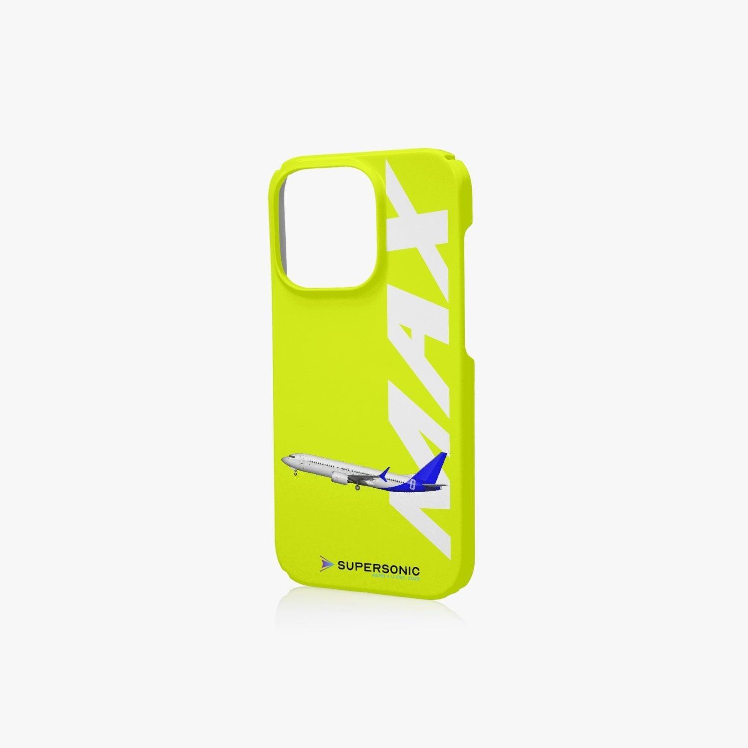 Aviation iPhone 14 Pro Case Boeing 737 MAX yellow für Piloten, Crews, Kinder & Planespotter made by SUPERSONIC aero 4U