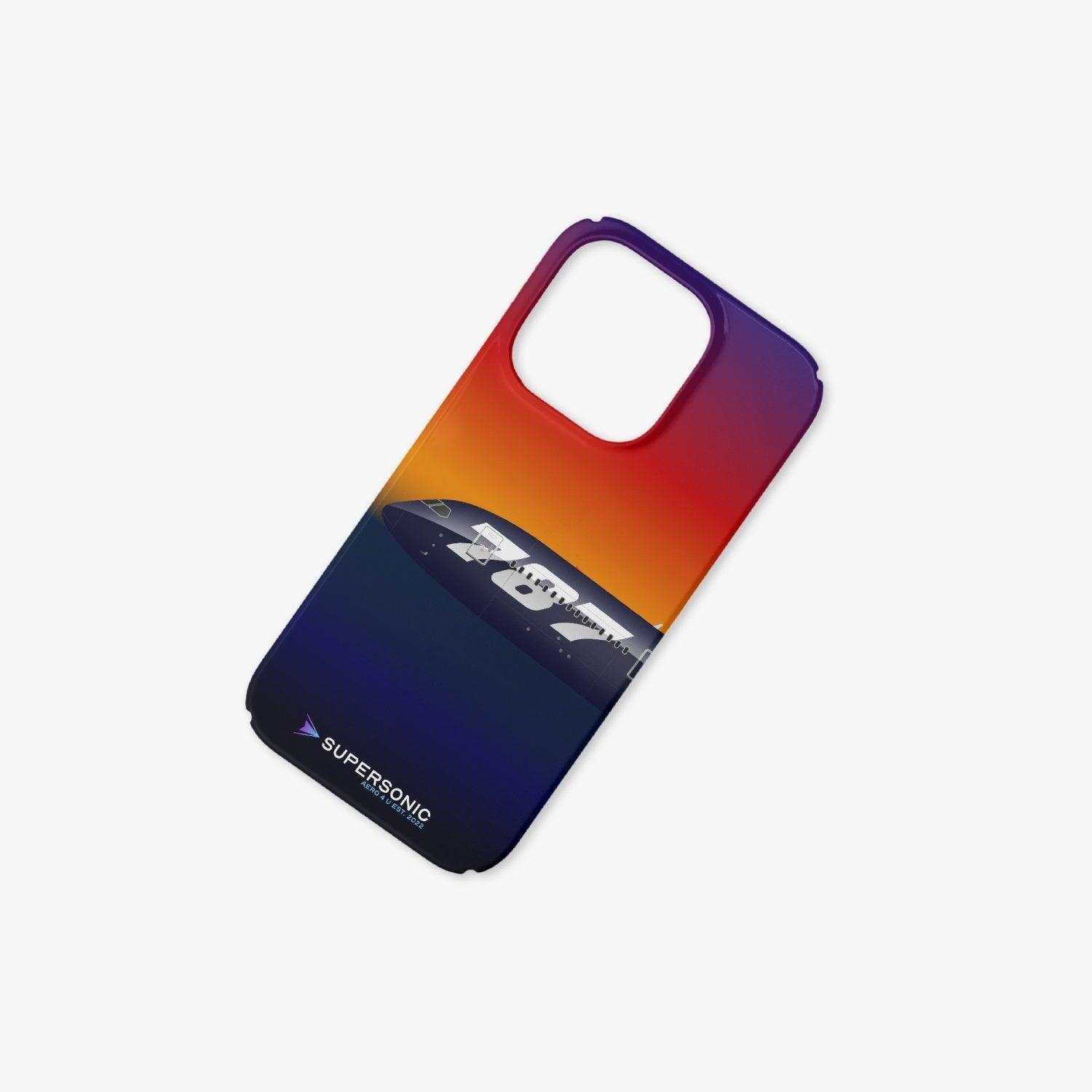 Aviation iPhone 14 Pro Case Boeing 787 Sunset für Piloten, Crews, Kinder & Planespotter made by SUPERSONIC aero 4U