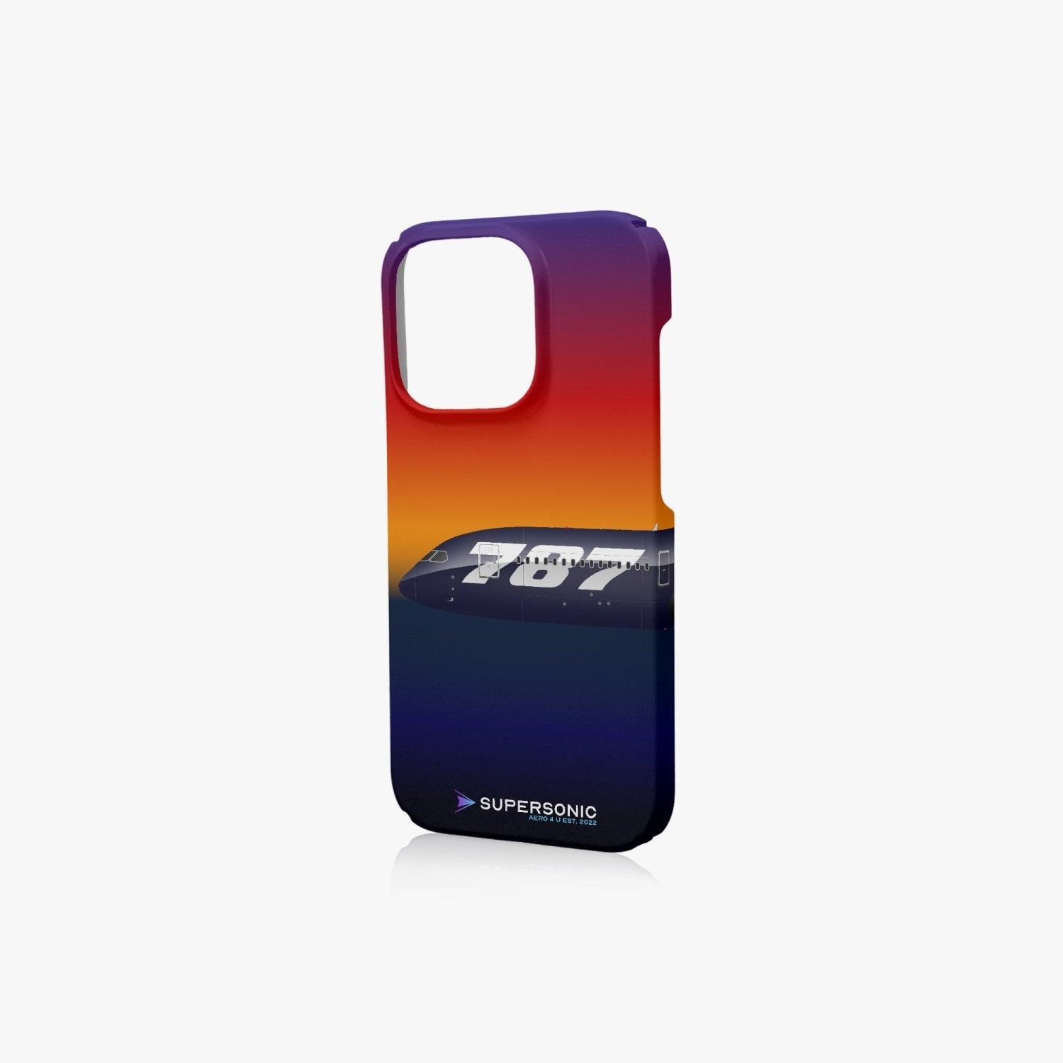 Aviation iPhone 14 Pro Case Boeing 787 Sunset für Piloten, Crews, Kinder & Planespotter made by SUPERSONIC aero 4U