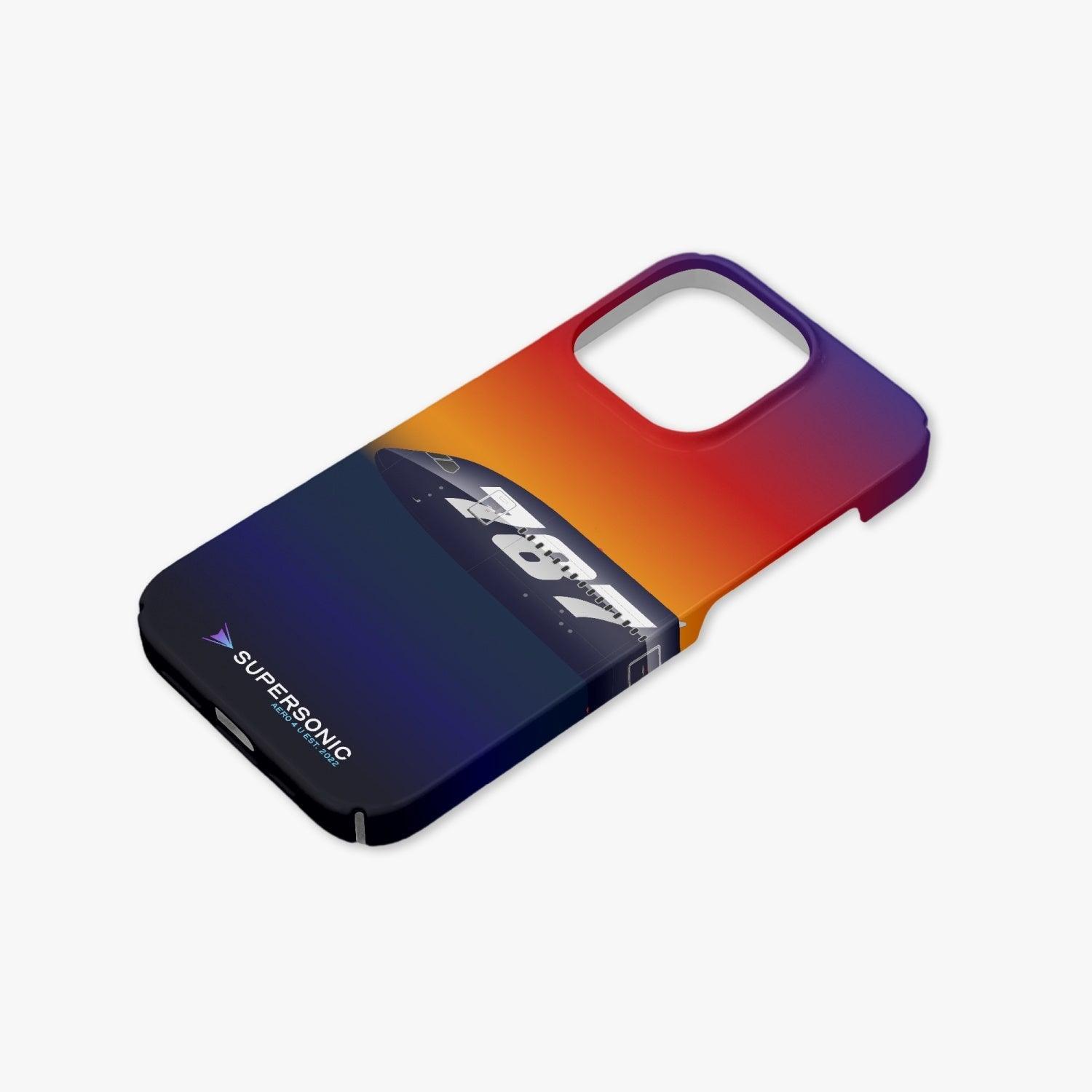 Aviation iPhone 14 Pro Case Boeing 787 Sunset für Piloten, Crews, Kinder & Planespotter made by SUPERSONIC aero 4U