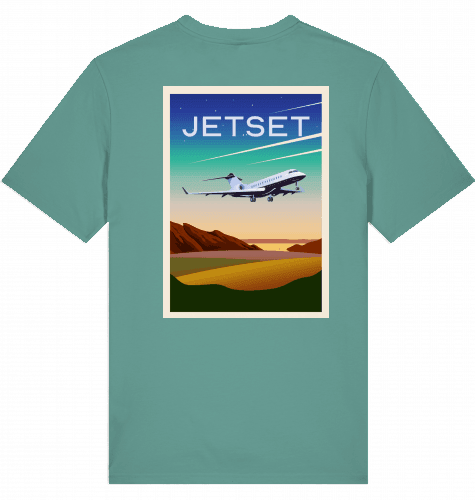 Aviation Flugzeug T-Shirt "Jetset" Global Express Business Jet Green Bay für Piloten, Crews, Kinder & Planespotter made by SUPERSONIC aero 4U