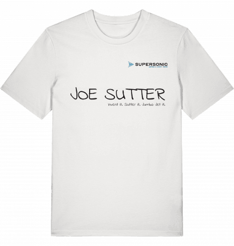 Aviation Flugzeug T-Shirt "Joe Sutter" Boeing B747 Jumbojet Shirt Vintage White für Piloten, Crews, Kinder & Planespotter made by SUPERSONIC aero 4U