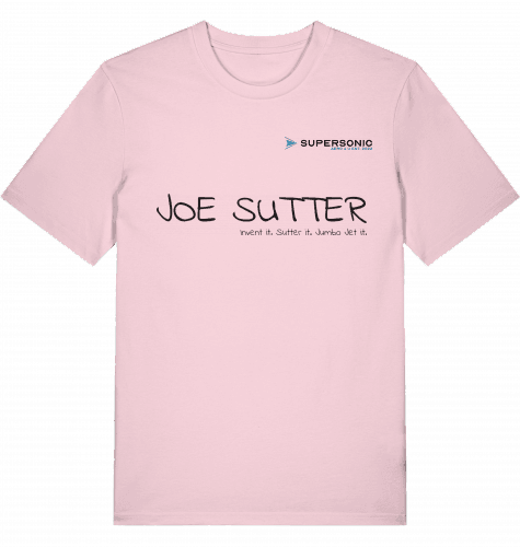 Aviation Flugzeug T-Shirt "Joe Sutter" Boeing B747 Jumbojet Shirt Cotton Pink für Piloten, Crews, Kinder & Planespotter made by SUPERSONIC aero 4U
