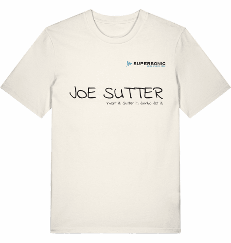 Aviation Flugzeug T-Shirt "Joe Sutter" Boeing B747 Jumbojet Shirt Off White für Piloten, Crews, Kinder & Planespotter made by SUPERSONIC aero 4U