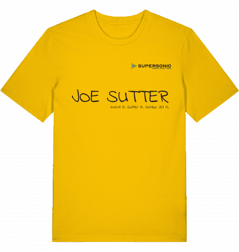 Aviation Flugzeug T-Shirt "Joe Sutter" Boeing B747 Jumbojet Shirt Spectra Yellow für Piloten, Crews, Kinder & Planespotter made by SUPERSONIC aero 4U