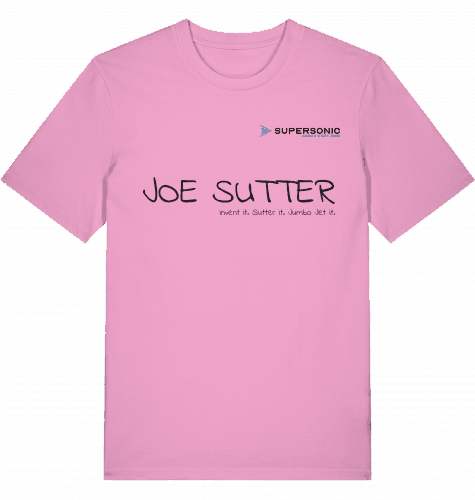 Aviation Flugzeug T-Shirt "Joe Sutter" Boeing B747 Jumbojet Shirt Bubble Pink für Piloten, Crews, Kinder & Planespotter made by SUPERSONIC aero 4U