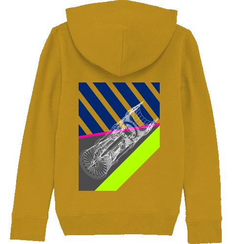 Aviation Kids Aviation Hoodie "Aircraft Engine" Ochre für Piloten, Crews, Kinder & Planespotter made by SUPERSONIC aero 4U