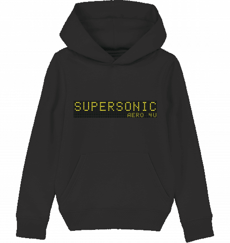 Aviation Kids Hoodie Airport Billboard Black für Piloten, Crews, Kinder & Planespotter made by SUPERSONIC aero 4U