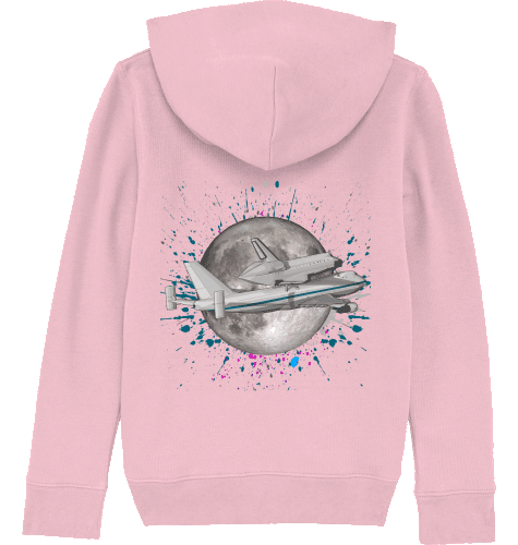 Aviation Kids Aviation Hoodie "Boeing 747 NASA Space Shuttle Jumbo Jet" Cotton Pink für Piloten, Crews, Kinder & Planespotter made by SUPERSONIC aero 4U