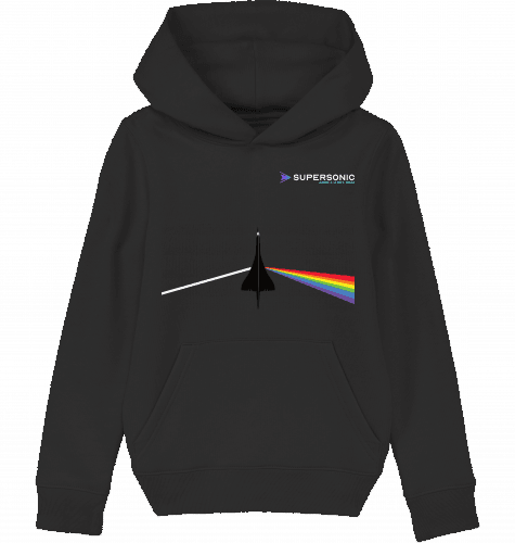Aviation Kids Aviation Hoodie "Dark Side of Supersonic" mit Concorde Flugzeug Black für Piloten, Crews, Kinder & Planespotter made by SUPERSONIC aero 4U