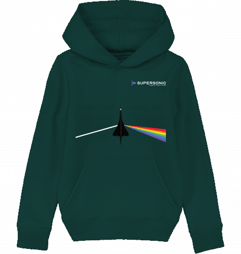 Aviation Kids Aviation Hoodie "Dark Side of Supersonic" mit Concorde Flugzeug Glazed Green für Piloten, Crews, Kinder & Planespotter made by SUPERSONIC aero 4U