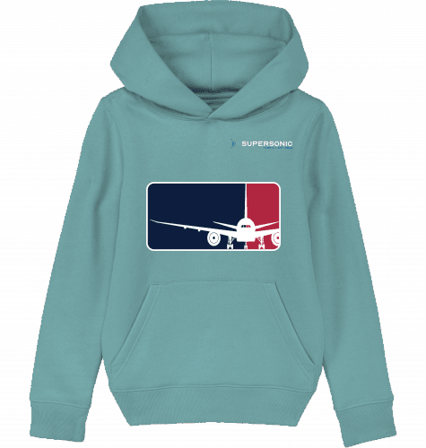 Aviation Kids Aviation Hoodie "Major League Aviation" Boeing 777 Teal Monstera für Piloten, Crews, Kinder & Planespotter made by SUPERSONIC aero 4U